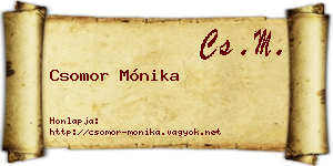 Csomor Mónika névjegykártya